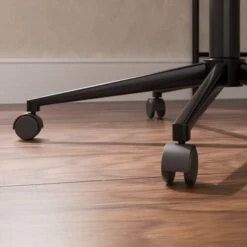 Modena Walnut Effect Office Chair, Black Faux Leather -Habitat Store 30926647 alt04