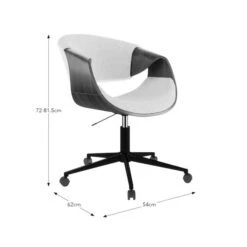 Modena Walnut Effect Office Chair, White Boucle -Habitat Store 30926648 alt09