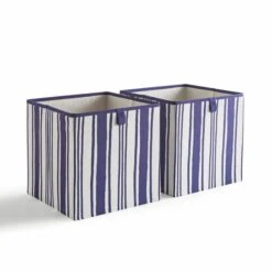 Set Of 2 Coastal Stripe Storage Cubes -Habitat Store 30926792 alt02