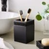 Sparkle Black Square Toothbrush Holder -Habitat Store 30926810