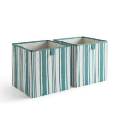 Set Of 2 Coastal Stripe Storage Cubes -Habitat Store 30926813 alt02