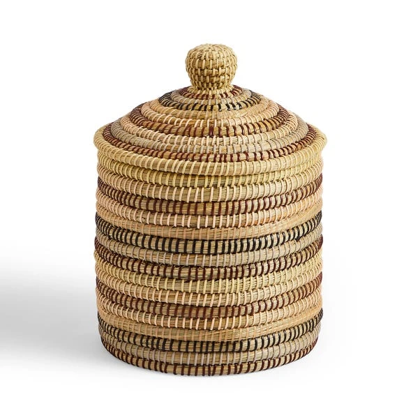 Rainbow Seagrass Storage Basket With Lid 4 Rainbow Seagrass Storage Basket With Lid - Image 2