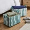 Set Of 2 Coastal Stripe Rectangular Storage Boxes -Habitat Store 30926831