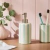 Coastal Stripe Green Soap Dispenser -Habitat Store 30926836