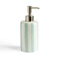 Coastal Stripe Green Soap Dispenser -Habitat Store 30926836 alt01