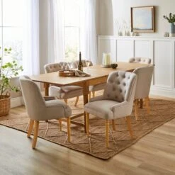 Beatrice Button Back Dining Chair, Fabric -Habitat Store 30927136 alt01