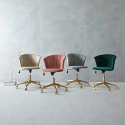 Kendall Velvet Office Chair -Habitat Store 30927141 alt06