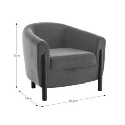 Polly Velvet Wooden Arm Tub Chair -Habitat Store 30927475 alt09