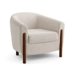 Polly Boucle Fleck Wooden Arm Tub Chair -Habitat Store 30927477 alt04