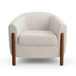 Polly Boucle Fleck Wooden Arm Tub Chair -Habitat Store 30927477 alt05