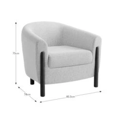 Polly Boucle Fleck Wooden Arm Tub Chair -Habitat Store 30927477 alt09