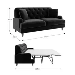 Beatrice Buttoned Velvet 3 Seater Double Sofa Bed -Habitat Store 30927531 alt09