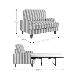 Beatrice Woven Stripe Snuggle Sofa Bed -Habitat Store 30927535 alt09