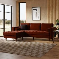Zoe Casual Sit Velvet Corner Chaise Sofa -Habitat Store 30927545