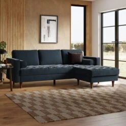 Zoe Casual Sit Velvet Corner Chaise Sofa -Habitat Store 30927554