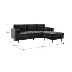 Zoe Casual Sit Velvet Corner Chaise Sofa -Habitat Store 30927554 alt09