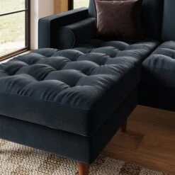 Zoe Casual Sit Velvet Corner Chaise Sofa -Habitat Store 30927555 alt03
