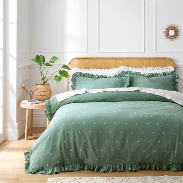 Zendaya Frilled 100% Cotton Duvet Cover And Pillowcase Set 20 Zendaya Frilled 100% Cotton Duvet Cover And Pillowcase Set - Image 18