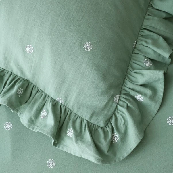 Zendaya Frilled 100% Cotton Duvet Cover And Pillowcase Set 13 Zendaya Frilled 100% Cotton Duvet Cover And Pillowcase Set - Image 11