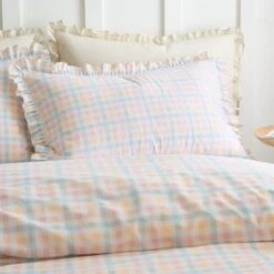 Mila Gingham 100% Cotton Duvet Cover And Pillowcase Set -Habitat Store 30927936 alt01