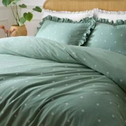 Zendaya Frilled 100% Cotton Duvet Cover And Pillowcase Set 24 Zendaya Frilled 100% Cotton Duvet Cover And Pillowcase Set -Habitat Store 30927941 alt03
