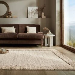 Pebble Wool Border Rug 34 Pebble Wool Border Rug -Habitat Store 30928018