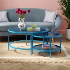 Sofia Glass Coffee Nest Of Tables 36 Sofia Glass Coffee Nest Of Tables -Habitat Store 30928198