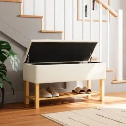 Upholstered Hallway Storage Bench -Habitat Store 30928235 alt02