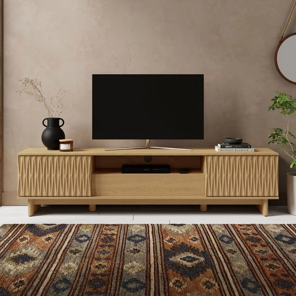 Inga Extra Wide TV Unit For TVs Up To 75", Oak Effect 3 Inga Extra Wide TV Unit For TVs Up To 75", Oak Effect