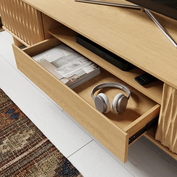 Inga Extra Wide TV Unit For TVs Up To 75", Oak Effect 8 Inga Extra Wide TV Unit For TVs Up To 75", Oak Effect - Image 6