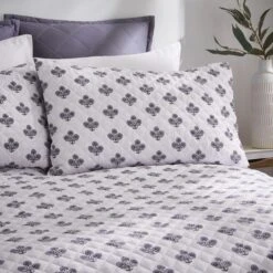 Ashwin Floral Blockprint Duvet Cover And Pillowcase Set -Habitat Store 30928351 alt01