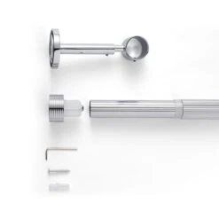 Ribbed Extendable Metal Eyelet Curtain Pole 29 Ribbed Extendable Metal Eyelet Curtain Pole -Habitat Store 30928362 alt02