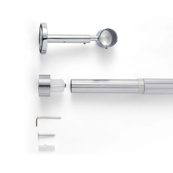 Ribbed Extendable Metal Eyelet Curtain Pole 4 Ribbed Extendable Metal Eyelet Curtain Pole - Image 2