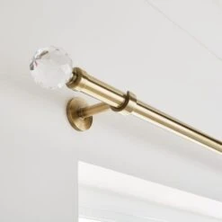 Faceted Ball Extendable Metal Eyelet Curtain Pole -Habitat Store 30928618