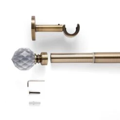 Faceted Ball Extendable Metal Eyelet Curtain Pole -Habitat Store 30928618 alt02