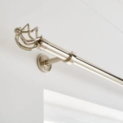 Caged Ball Extendable Metal Eyelet Curtain Pole -Habitat Store 30928626