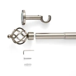 Caged Ball Extendable Metal Eyelet Curtain Pole -Habitat Store 30928626 alt02