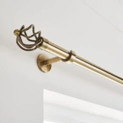 Caged Ball Extendable Metal Eyelet Curtain Pole -Habitat Store 30928637