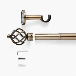 Caged Ball Extendable Metal Eyelet Curtain Pole -Habitat Store 30928637 alt02
