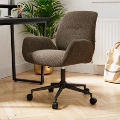 Ginny Boucle Swivel Office Chair
