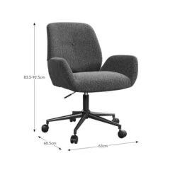 Ginny Boucle Swivel Office Chair -Habitat Store 30928669 alt09