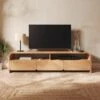 Bennett Extra Wide TV Unit For TVs Up To 70", Light Oak -Habitat Store 30929181