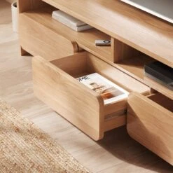 Bennett Extra Wide TV Unit For TVs Up To 70", Light Oak -Habitat Store 30929181 alt02