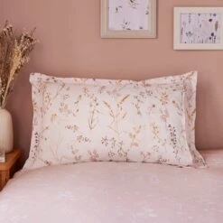 Freya Stem Floral 144 Thread Blush Count Cotton Oxford Pillowcase -Habitat Store 30929256 alt01