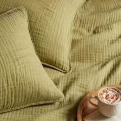 Cotton Muslin Woven Duvet Cover & Pillowcase Set -Habitat Store 30929310 alt02