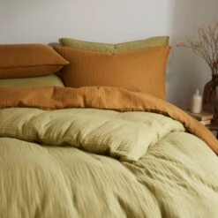 Cotton Muslin Woven Duvet Cover & Pillowcase Set -Habitat Store 30929322 alt06