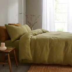 Cotton Muslin Woven Duvet Cover & Pillowcase Set -Habitat Store 30929332 alt04