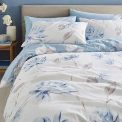 Lois Floral 144 Thread Count Reversible Duvet Cover & Pillowcase Set 33 Lois Floral 144 Thread Count Reversible Duvet Cover & Pillowcase Set -Habitat Store 30929333 alt03