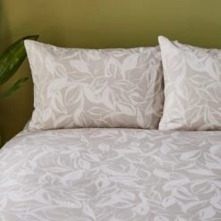 Sketched Leaf 144 Thread Count Reversible Cotton Duvet Cover & Pillowcase Set -Habitat Store 30929334 alt01
