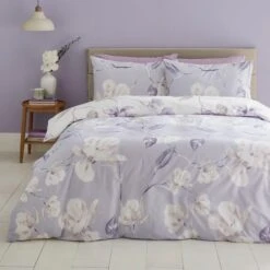 Lois Floral 144 Thread Count Reversible Duvet Cover & Pillowcase Set 24 Lois Floral 144 Thread Count Reversible Duvet Cover & Pillowcase Set -Habitat Store 30929337 alt02